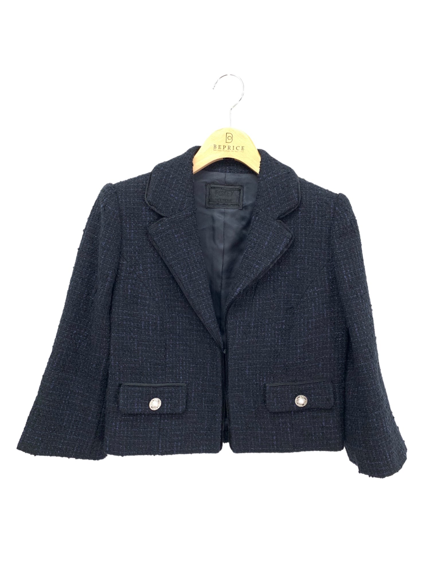 フォクシーブティック Jacket&Skirt Grace Tweed 37621 37623 スカートスーツ 38 ネイビー |  中古ブランド品・古着通販ビープライス