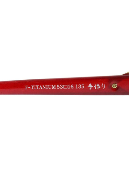 中村勘三郎 KN-2642 メガネ ワインレッド シープホーン スワロフスキーリング リムレス IT8C0UWIKFV4