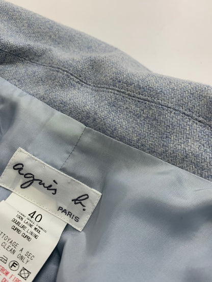 アニエスベー　 1204-3175 08Ｗ コート 40 ブルー クルミボタン スカラップ ウール IT993CETHISA