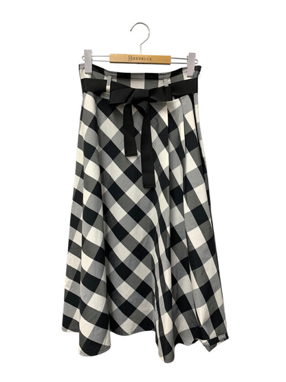エムズグレイシー 217313 スカート 40 ブラック チェック フレア IT8LRP4I6WS0
