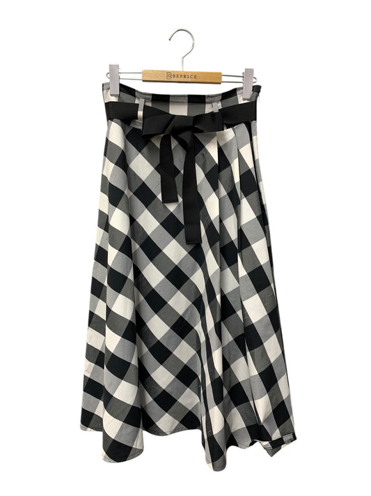 エムズグレイシー 217313 スカート 40 ブラック チェック フレア IT8LRP4I6WS0