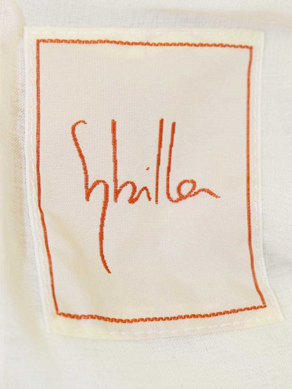 シビラ スカート M アイボリー 麻 コットン 刺繍 ITLAAYI13FW2