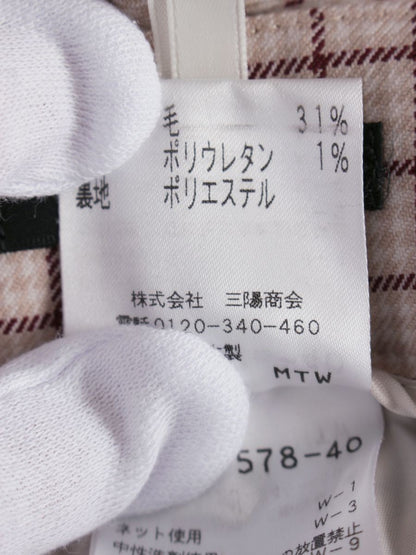 トゥービーシック W5R72-578-40 パンツ 40 ベージュ チェック柄 ITOBEMKD693D 【SALE】
