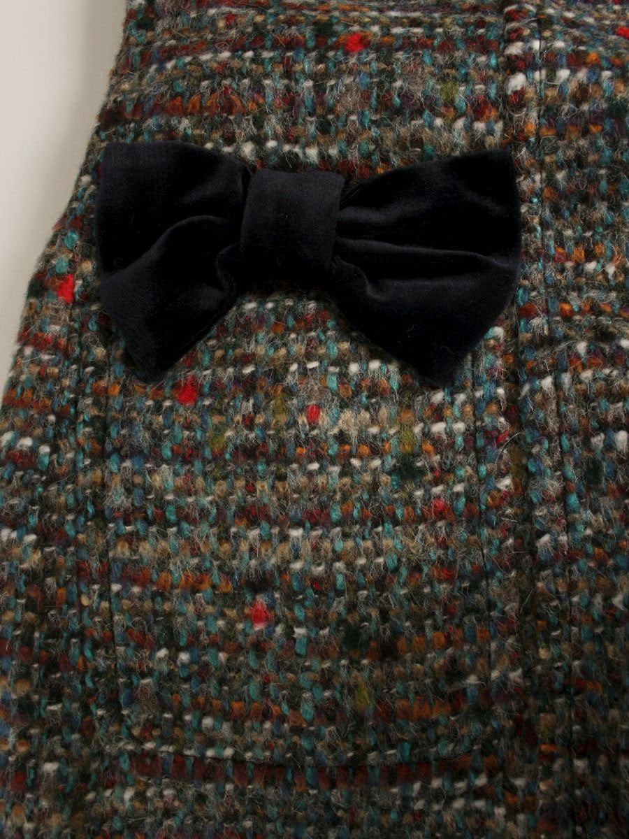 エムズグレイシー 221711 ワンピース 38 マルチカラー ツイード リボン ITHTCXQQJTP4