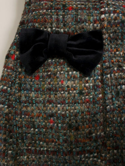 エムズグレイシー 221711 ワンピース 38 マルチカラー ツイード リボン ITHTCXQQJTP4