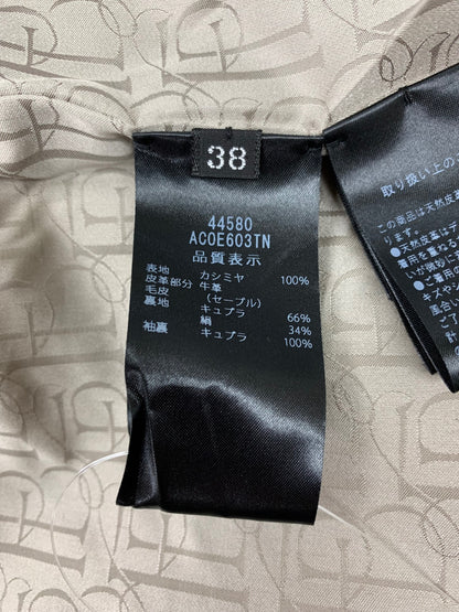 フォクシーブティック 44580 ジャケット 38 ブラウン セーブルファー ジップアップ カシミヤ 牛革 ITXS7B6SBNHE