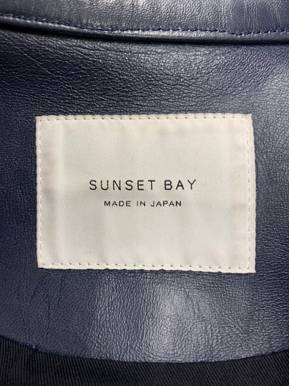 サンセットベイ CLYDE - NAVY ライダースジャケット 2 ネイビー シングル HORSE-HIDE IT6J9L87YTTQ