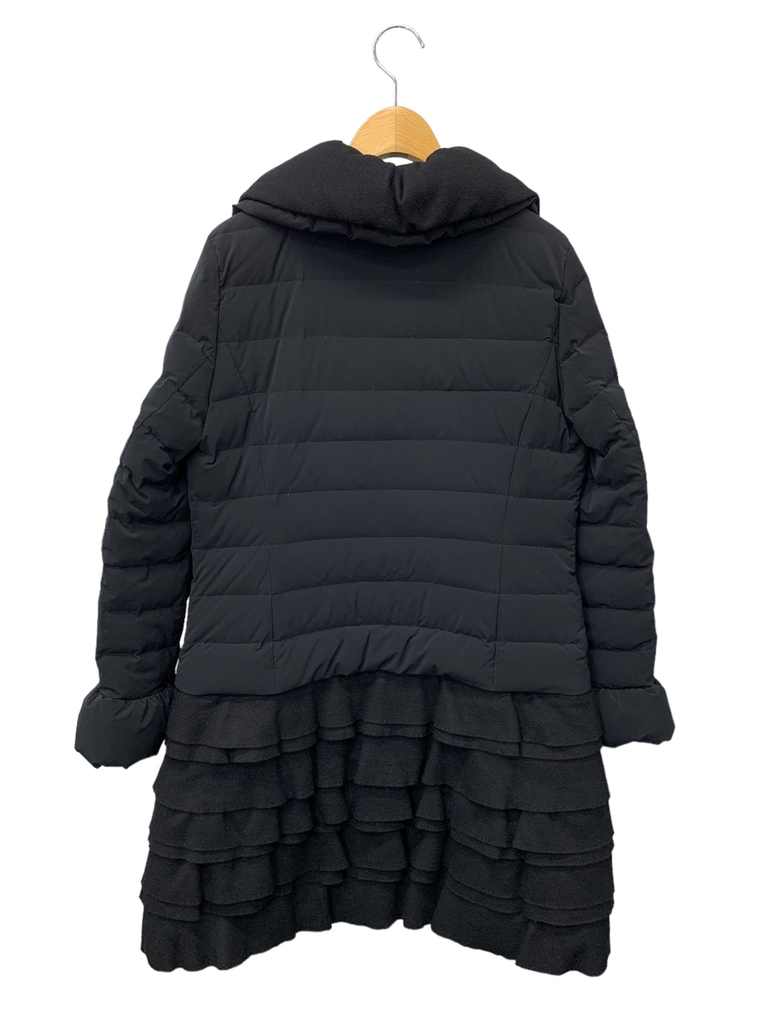 NEW【超美品】トゥービーシック フリルダウンコート　ブラック　40 Lサイズ ジャケット・アウター