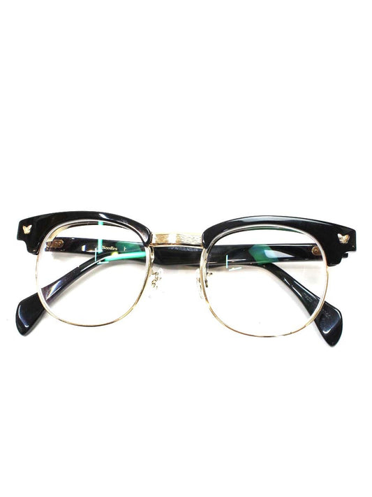 ニードルズ PAPILLON GLASSES - SAMUEL メガネ ブラック 跳ね上げ式 フルリム ボストン ITKUD85G7H6Q