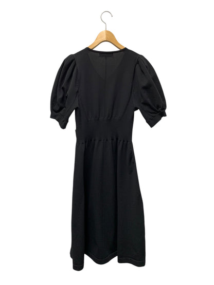エムズグレイシー 218313 ワンピース 42 ブラック ウエストリボン パフスリーブ ITI1F9KK02XM