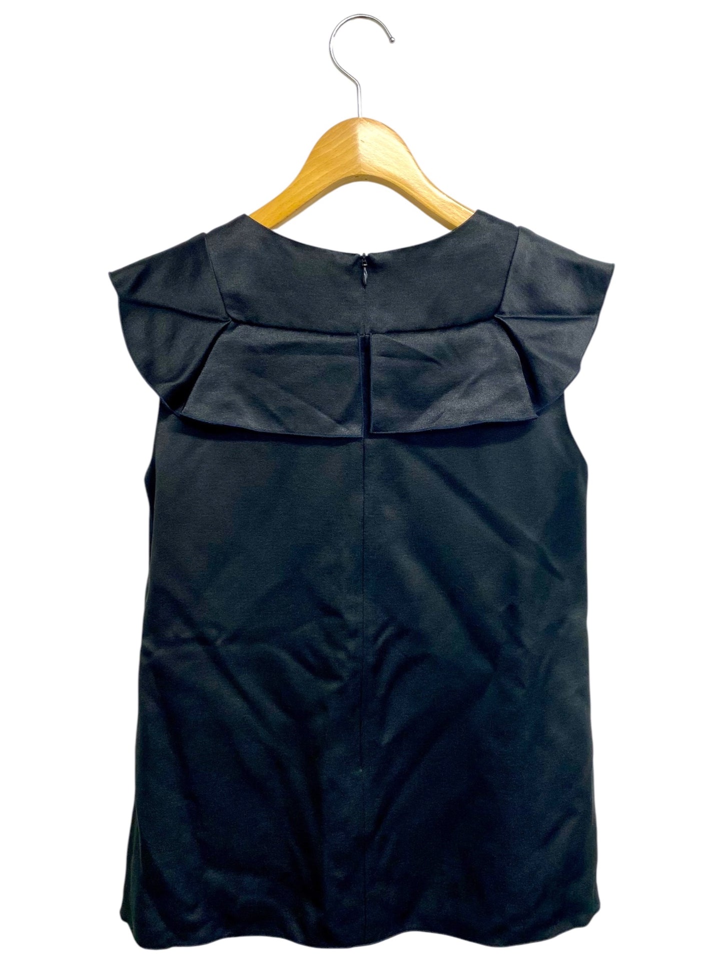 フォクシーブティック 36738 Tシャツ カットソー 38 ブラック フリル ノースリーブ IT98JWNWWS1C