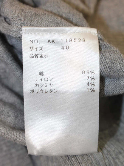 エムズグレイシー 118528 カットソー 40 グレー カシミヤ フェイクパール ITSLY3QKNXEC