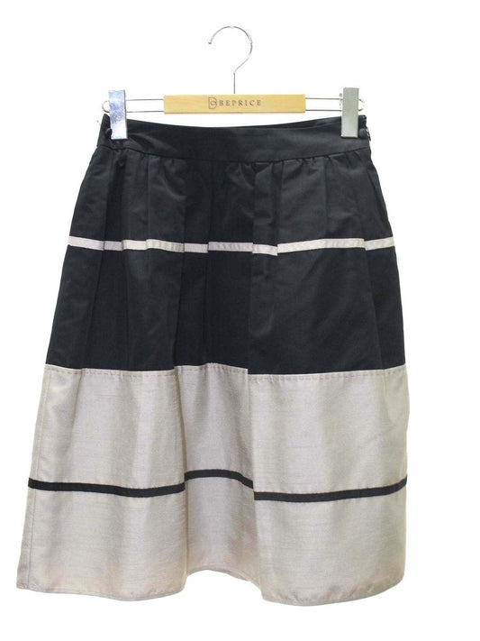 トゥービーシック W5S44-262-09 スカート 38 ブラック バイカラー ITWJHE9XY6PK