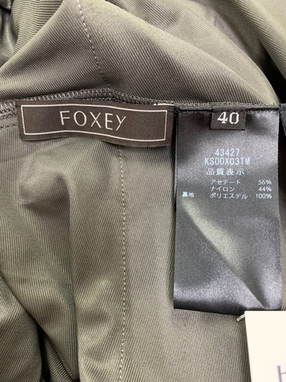 フォクシーブティック ミルフィーユドレス 43427 ワンピース 40 グレー ティアード チャコールグレー IT2DFKLAJ8KO