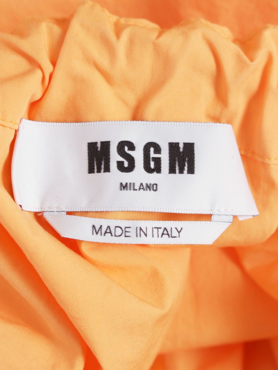 エムエスジーエム 3042MDM101 カットソー 38 オレンジ パフスリーブ ギャザー ITGZCWKALKQW