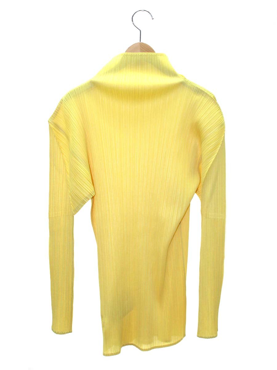 イッセイミヤケ PP41-JK604 カットソー L イエロー プリーツ ハイネック IT43RZYB2W14 【SALE】