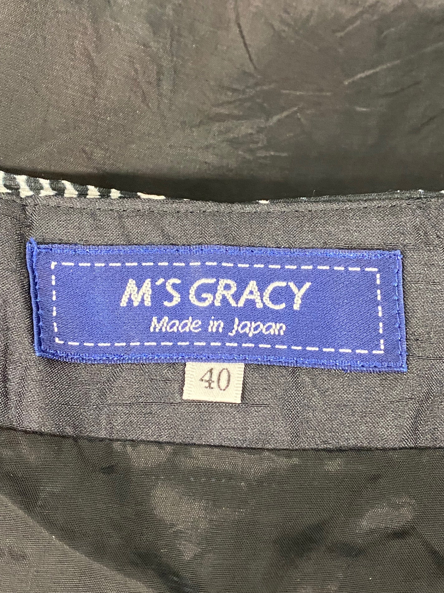 エムズグレイシー 817359 スカート 40 ブラック 千鳥 花柄 ITY8ON2R8FD3