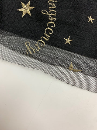 ダイアグラム 0322421198　 スカート 36 ブラック チュール  刺繍 星柄 ウエストゴム ITLJPLUSVFI8