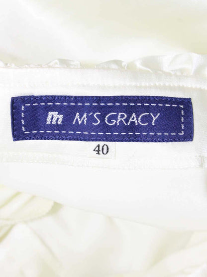 エムズグレイシー 520502 ブラウス 40 アイボリー シャツ フリル ITI64KKI6BU0