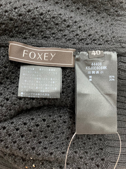 フォクシーブティック Cardigan Ellis 44408 カーディガン 40 ブラック アイレット柄 IT5GR5TQ0CVC