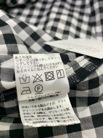 エムズグレイシー 721339 ワンピース 36 ホワイト カメリアジップ ギンガムチェック ティアード ITZ18TA5UEBI