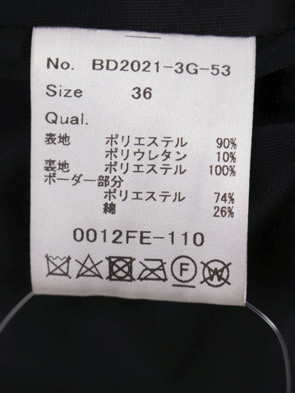 ボーダーズアットバルコニー BD2021-3G-53 36 ブラック ベロアワイド パンツ ITF3NYGNACGI