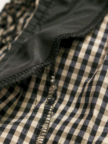 エムズグレイシー 421344 ワンピース 38 ベージュ/ブラック ギンガムチェック バックジップ ITJMYD3KLCPS