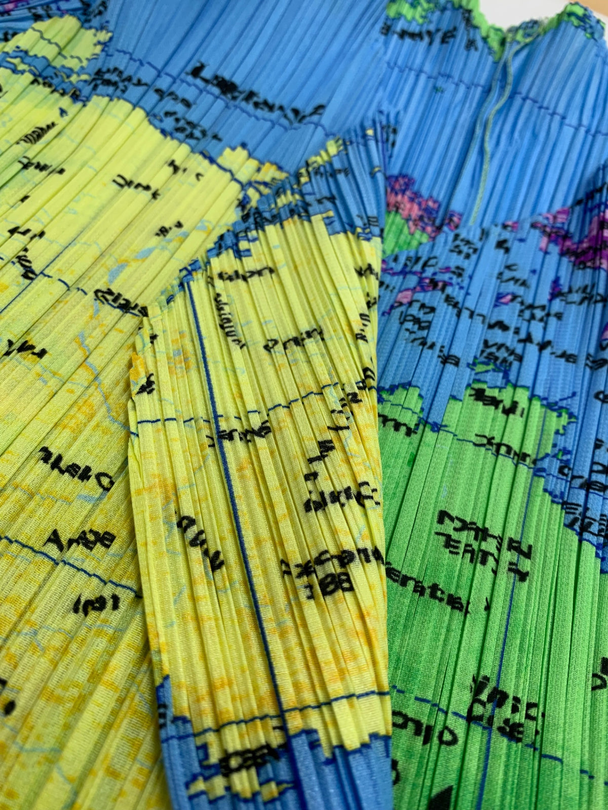 PLEATS PLEASE プリーツプリーズ イッセイミヤケ WORLD MAP PP81-J0594 世界地図柄 カーディガン 長袖 ITR5YM0GXUV8