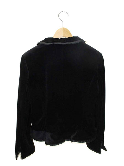 エムズグレイシー 654001 ジャケット 40 ブラック ベロア フリル 1B ITTVEBA8RAO0