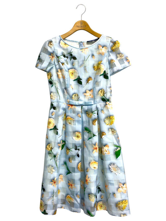 エムズグレイシー Organdy Flower Dress 911111 ワンピース 38 ブルー/マルチカラー フラワープリント IT9MSK80KU34
