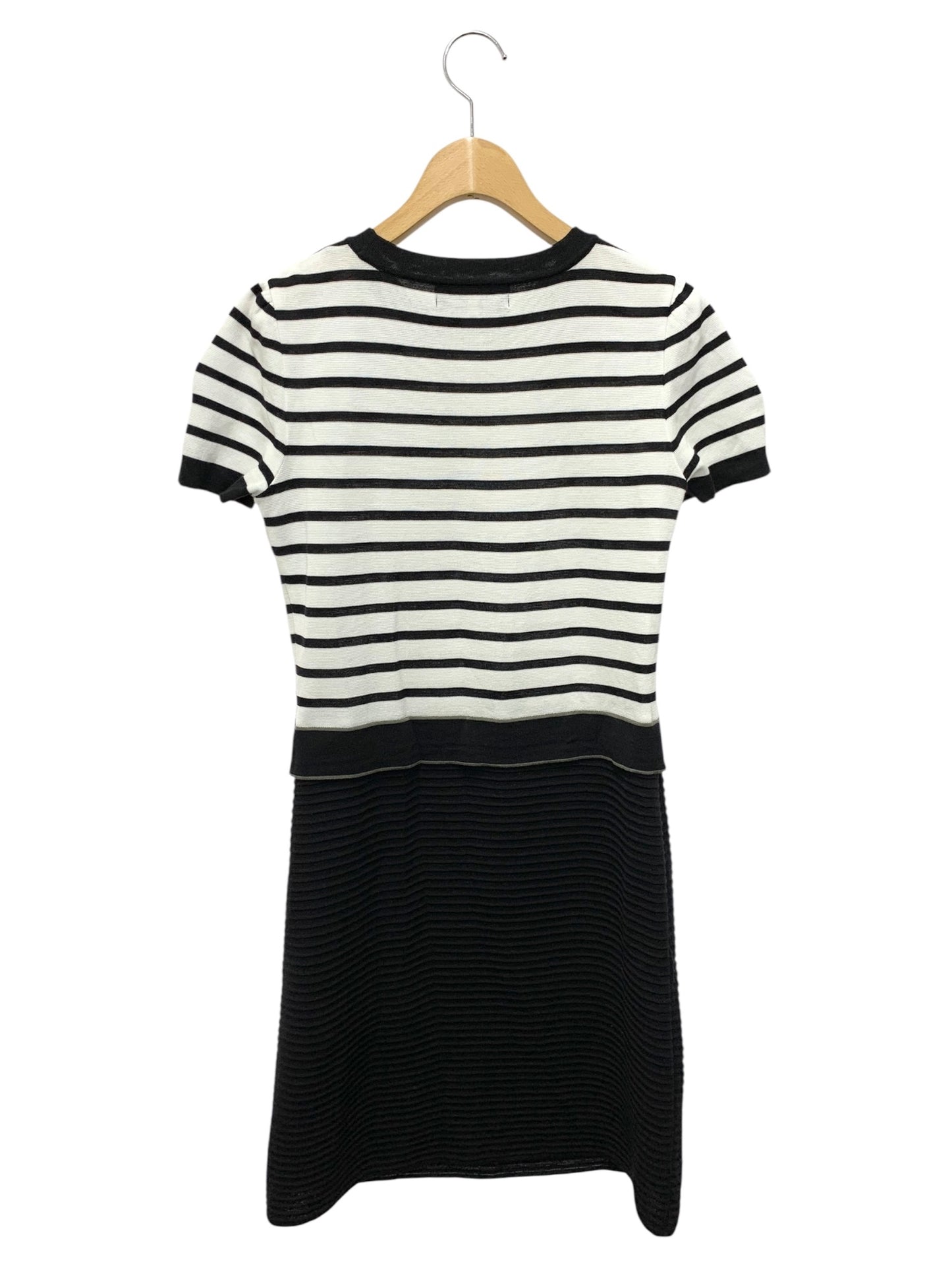 エムズグレイシー Border Knit One-piece 918320 ワンピース 38 ホワイト 切替 ボーダー ITM5SS5FBAMO