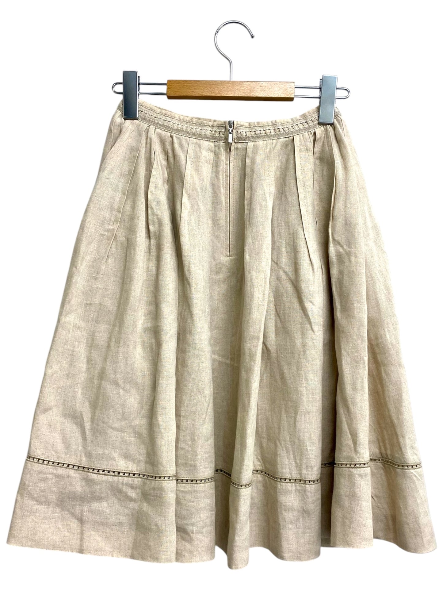フォクシーブティック Linen Flare 35575 スカート 38 ベージュ 麻 ITBSPDKIPPRC