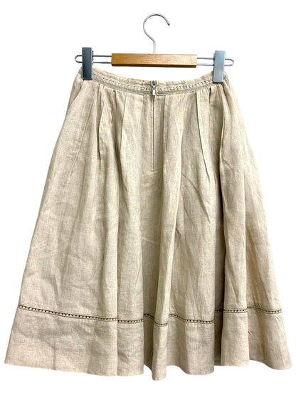 フォクシーブティック Linen Flare 35575 スカート 38 ベージュ 麻 ITBSPDKIPPRC