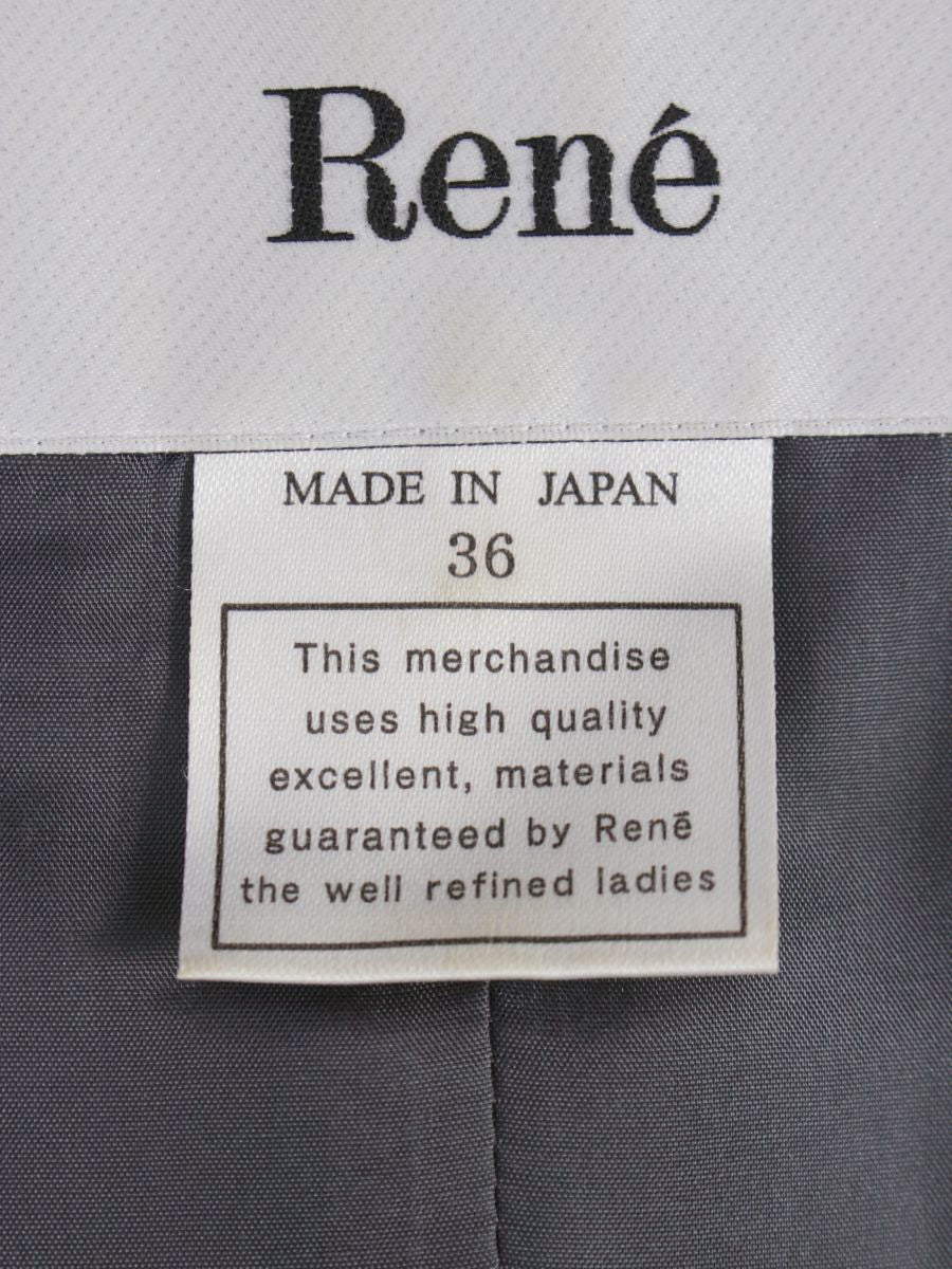 ルネ 6046090 ワンピース 36 グレー フロントジップ ウール混 ITWD3XAH9TZS