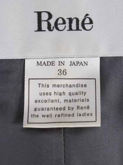 ルネ 6046090 ワンピース 36 グレー フロントジップ ウール混 ITWD3XAH9TZS