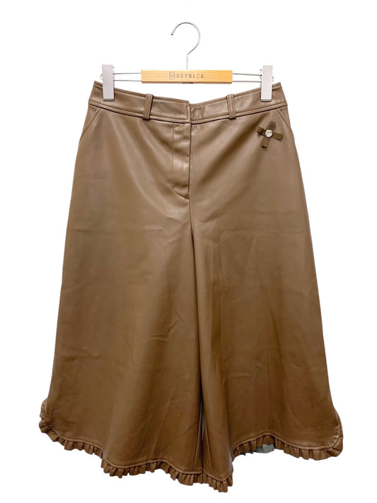 エムズグレイシー フェイクレザーワイドパンツ 016511 40 ブラウン ITPWAWT7JY6G