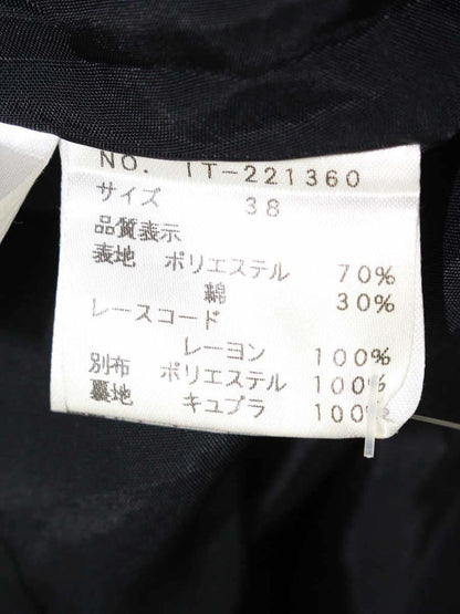 エムズグレイシー 221360 ワンピース 38 ブラック フラワーモチーフ 刺繍 ITOT9WDL4EMO