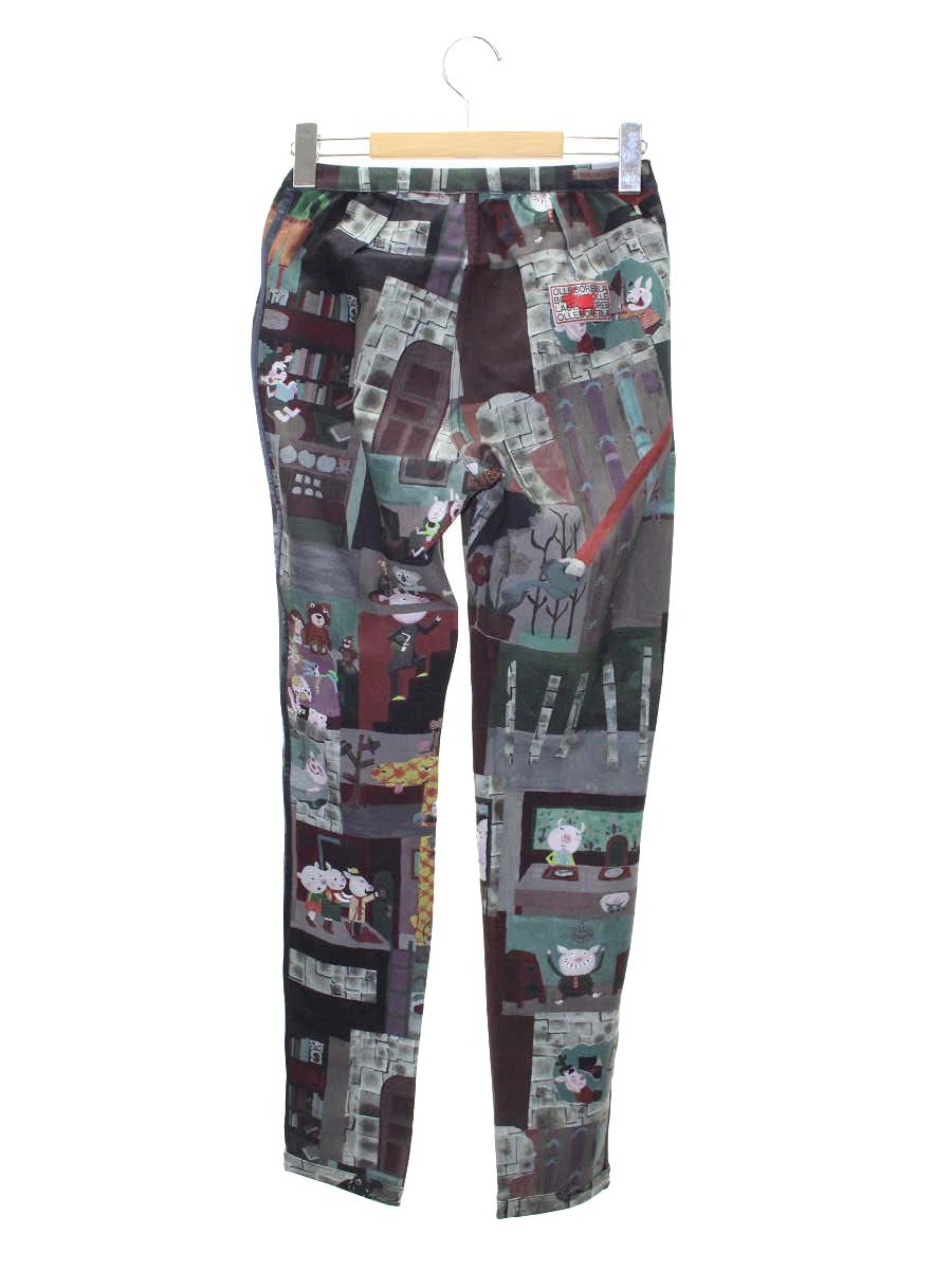 アルベロベロ 718858 パンツ M グリーン アニマルモチーフ リバーシブル ストレッチ ITZO4ES44894