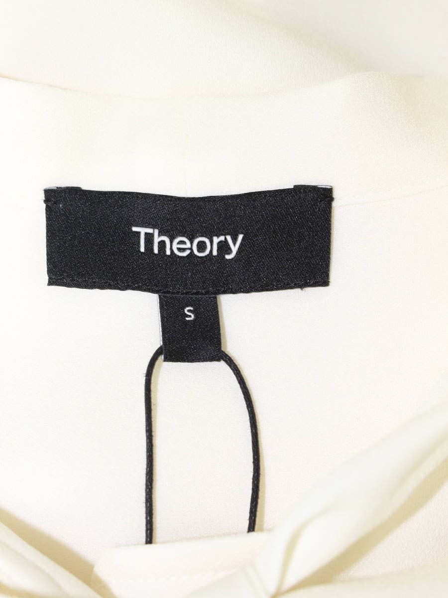 セオリー 01-3308206-150-902 ブラウス S アイボリー ノーカラー リボン ITLME3CWD8JK