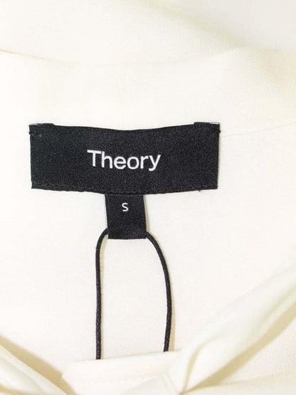 セオリー 01-3308206-150-902 ブラウス S アイボリー ノーカラー リボン ITLME3CWD8JK