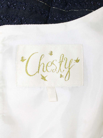 チェスティ 5S515 ワンピース 1 ホワイト/ネイビー 切替 ビジュー ITMJWYY7BGEI