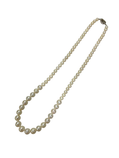ダブルエスピー 淡水真珠 ロングネックレス ホワイト 7.5-12.5mm 62cm シルバー IT667E8XC1WO