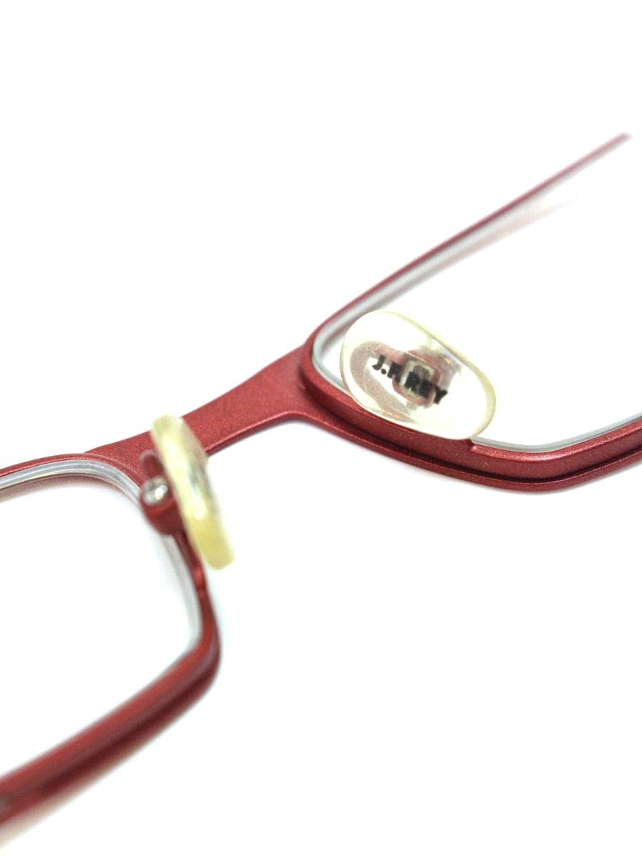 ジェイエフレイ JF2236 メガネ レッド 変形スクエア コンビフレーム ITGQYYL7159A