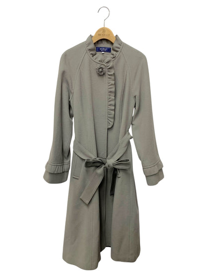 エムズグレイシー 119608 コート 38 グレー フリル付きレディーライクコート IT85WKQASRDO