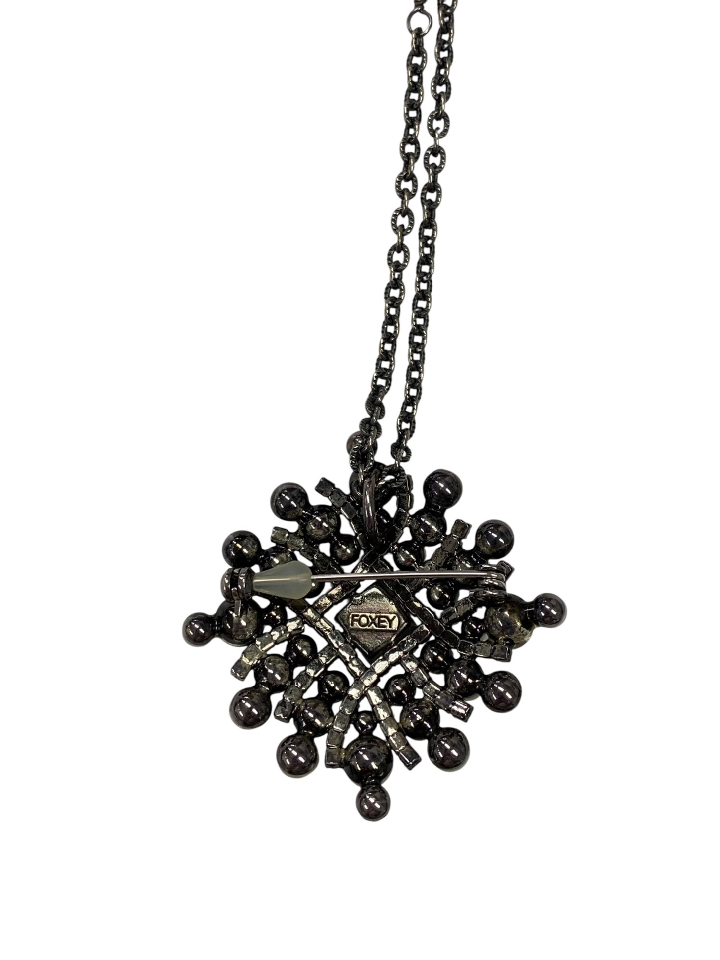 フォクシーブティック ネックレス グレー パール ラインストーン ブローチ2WAY ITYE4KWX6B3L 【SALE】