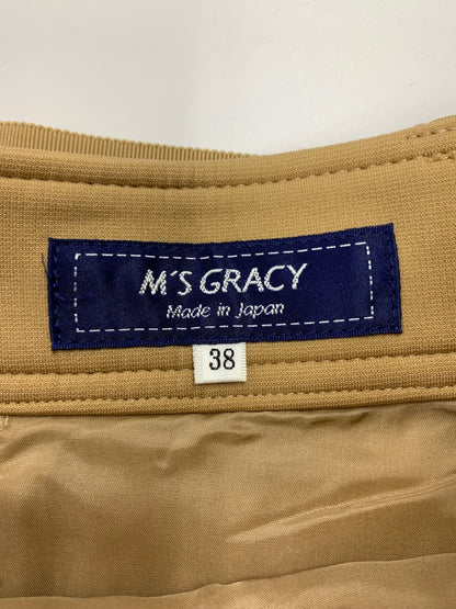 エムズグレイシー 0172 スカート 38 ブラウン タックフレア IT1CUZDEG8XP