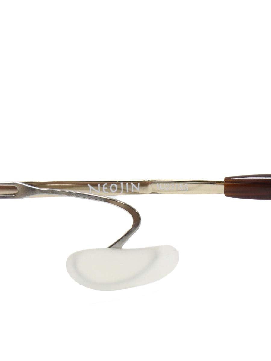 ネオジン ノーズパッドレス NJ2315S メガネ ゴールド/ブラウン メタルフレーム フルリム スクエア ITU9HLJHNGO3