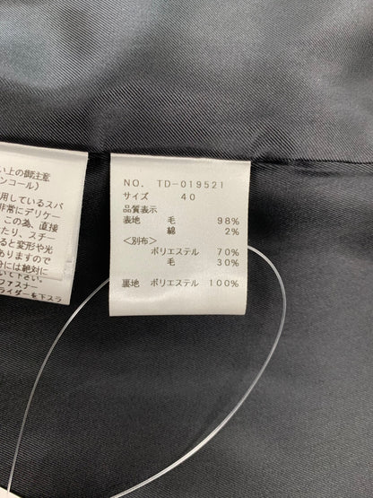 エムズグレイシー 019521 コート 40 ブラック スパンコール刺繍入りジップアップ ITUT9JR0WYSZ