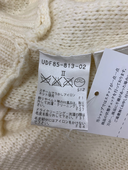トゥービーシック UDF85-813-02 ロングカーディガン 2 アイボリー ホワイトフォックスファー ITY7ER7DWEDW