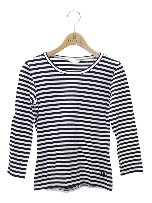 マックスマーラ Ｔシャツ S ホワイト/ブラック ストライプ IT3AAJNJL156